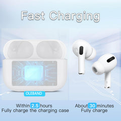 OLEBAND Replacement for Airpods Pro 2&1 Charging Case:Easy to Pair Air pods Pro Earbuds with Pairing Button,Support Both Wired and Wireless Charging,for iPods Pro 1st/2nd Gen 1 Year Warranty(White)