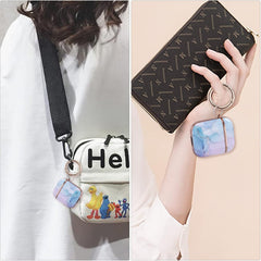 OLEBAND Case Fit for Airpod with Keychain and Cute Skin,Hard iPods 1st 2nd Gen Cover for Women and Girls,Accessory Sets fit for Air pod 2/1 Generation,Watercolor Marble